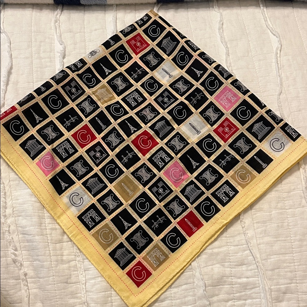 Authentic Celine Colorful Patterned Scarf-EUC